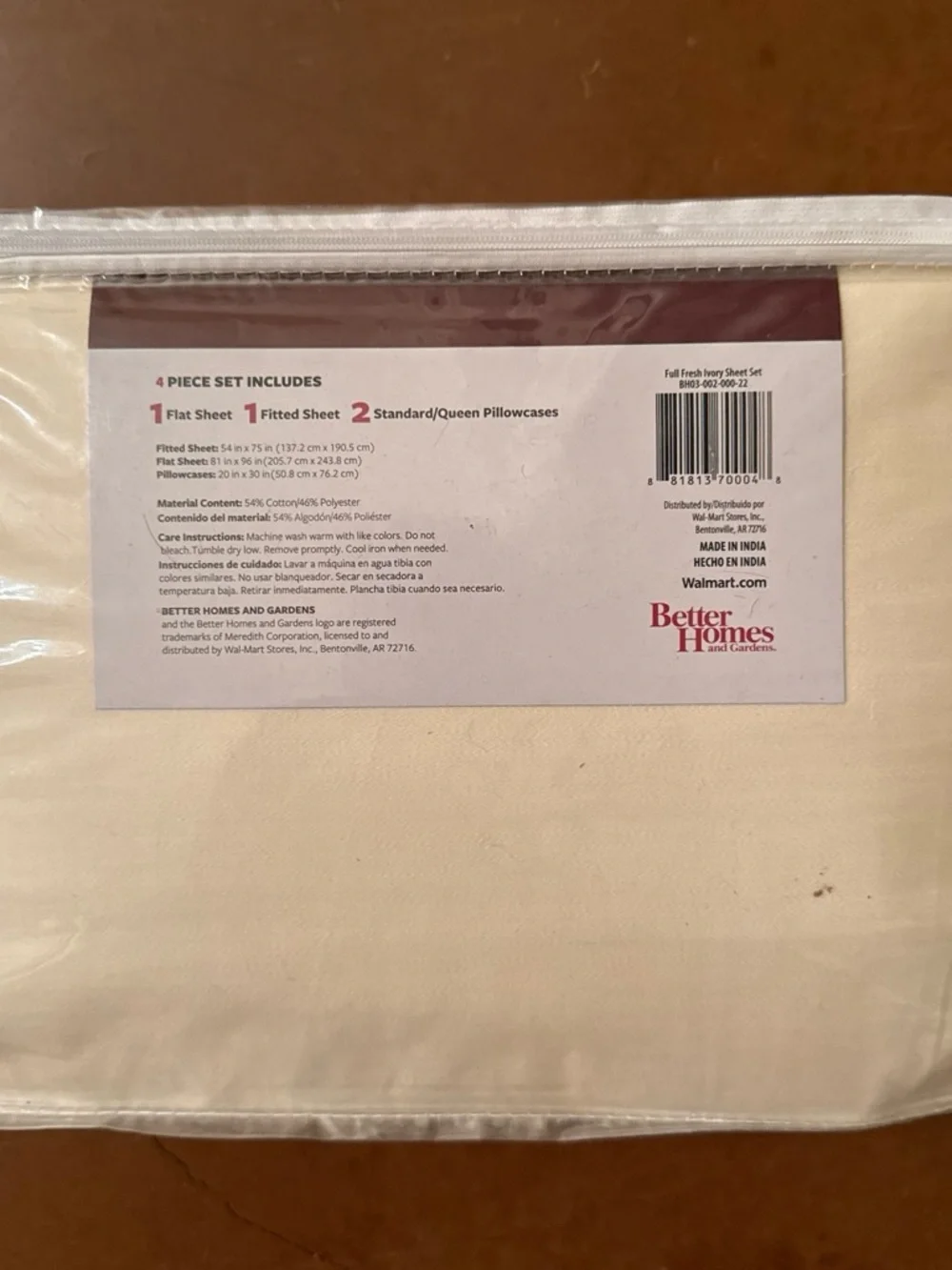 Better Homes And Gardens Cream 700 Thread Count Wrinkle Resistant Sheet Set